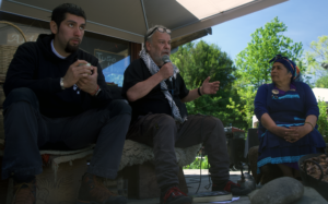 Martín Correa y Simón Crisóstomo conversatorio “Kiñelmapu Kurarewe” Historia, identidad y resistencia mapuche